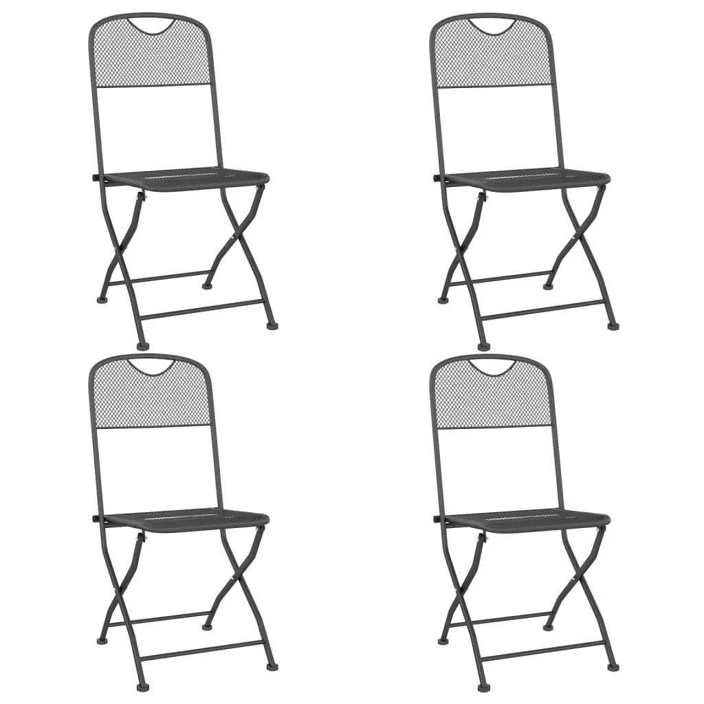 Folding Garden Chairs 4 pcs Expanded Metal Mesh Anthracite 317339 - Furniture