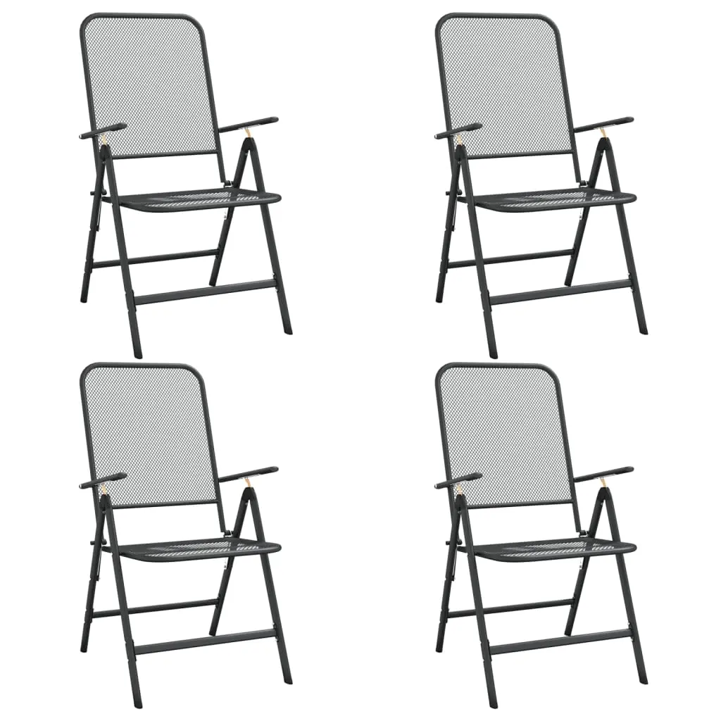 Folding Garden Chairs 4 pcs Expanded Metal Mesh Anthracite 317341 - Furniture