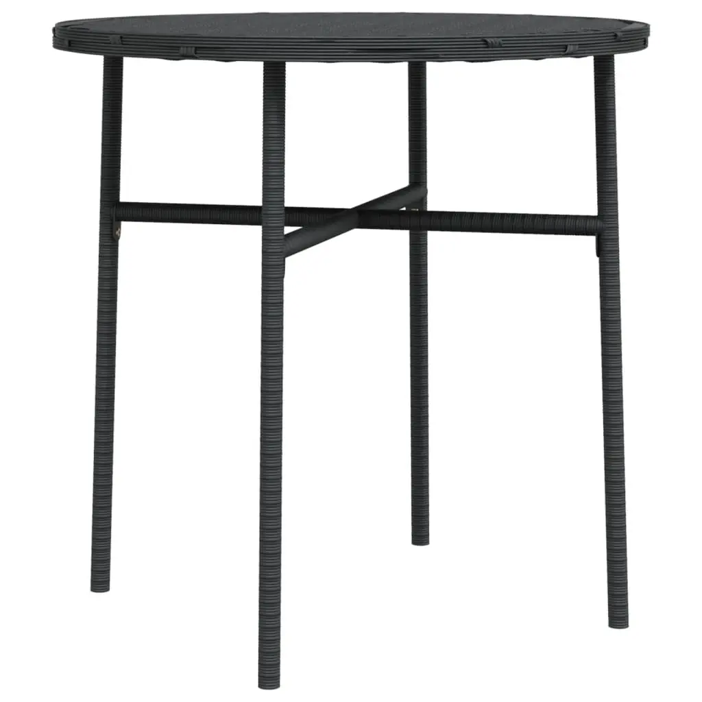 Tea Table Black 45 cm Poly Rattan 317174 - Furniture