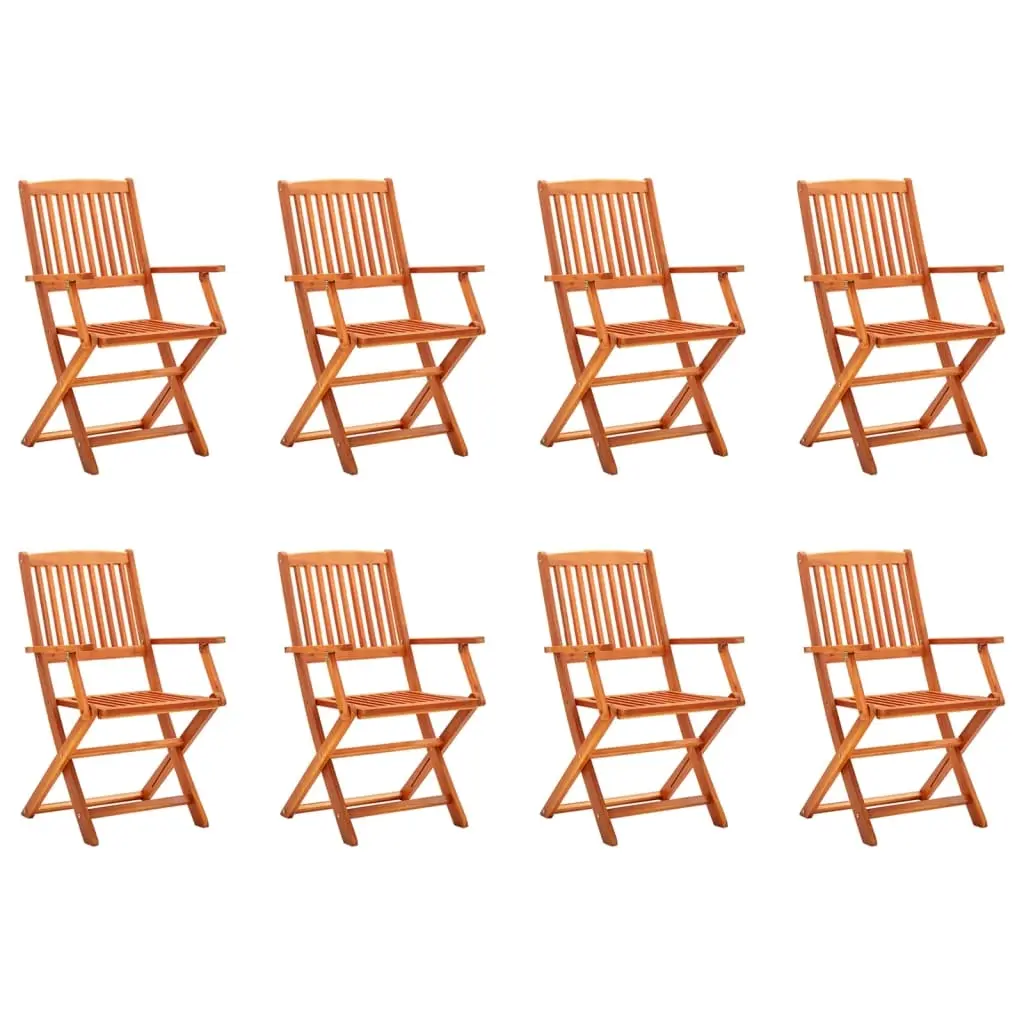 Folding Garden Chairs 8 pcs Solid Eucalyptus Wood 3087148 - Furniture