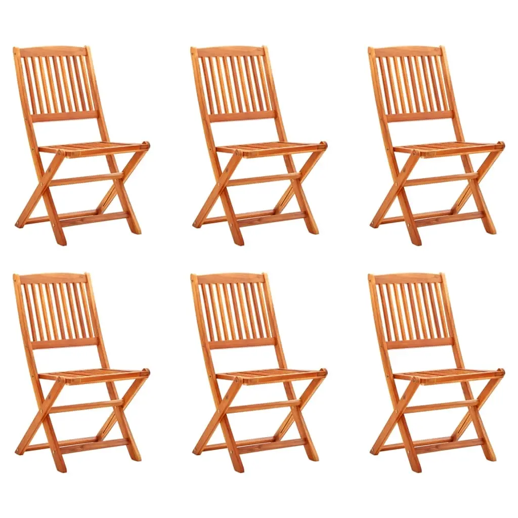 Folding Garden Chairs 6 pcs Solid Eucalyptus Wood 3087149 - Furniture