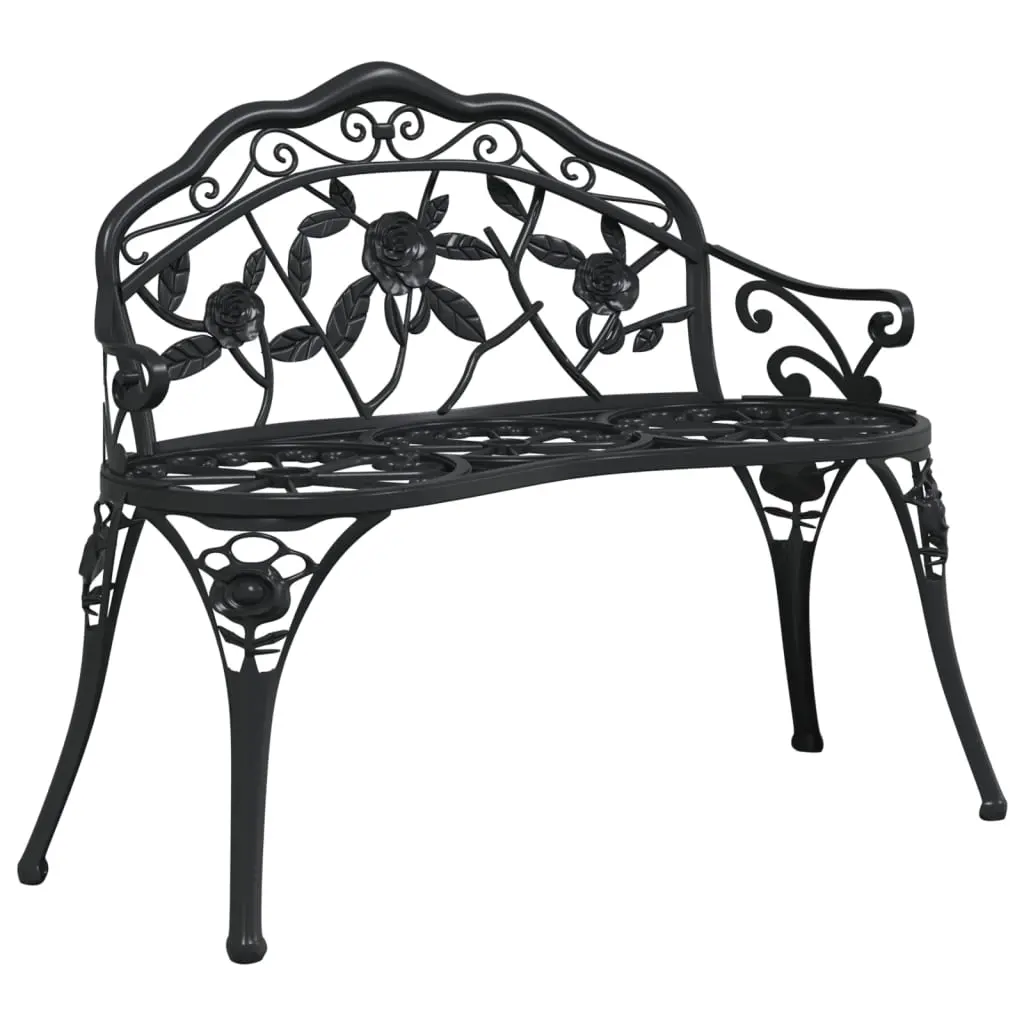 Garden Bench 99 cm Cast Aluminium Black 317740 - Up to 65% off Outdoor Furniture