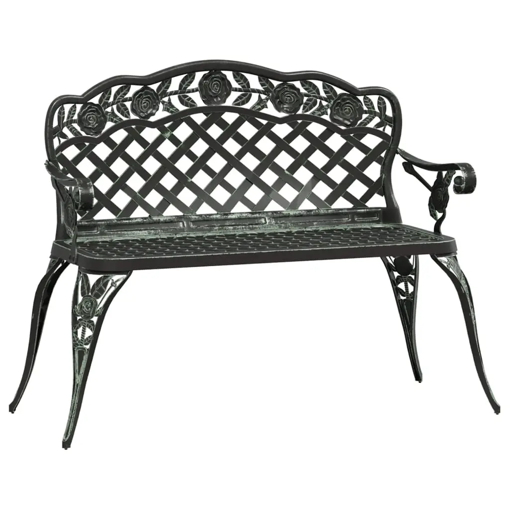 Garden Bench 108 cm Cast Aluminium Green 317741 - Furniture