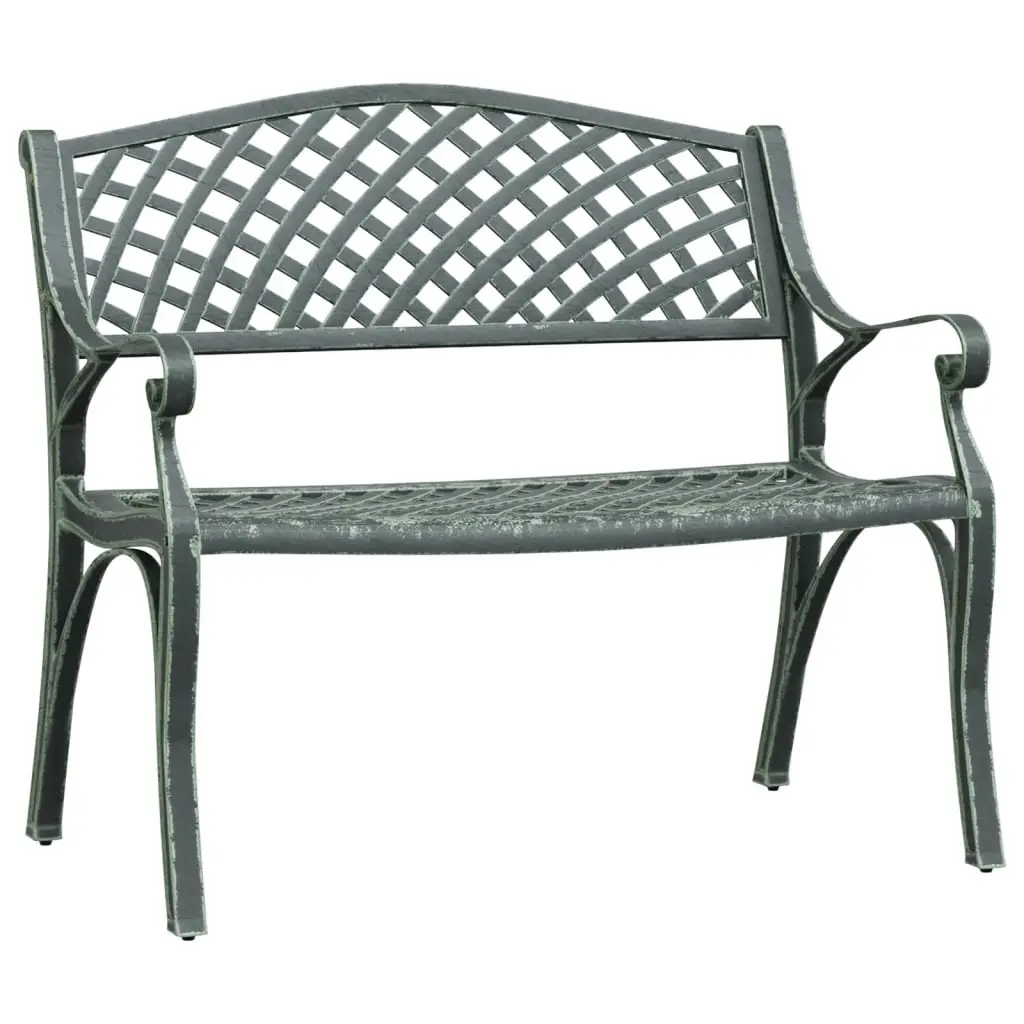 Garden Bench 102 cm Cast Aluminium Green 317745 - Furniture