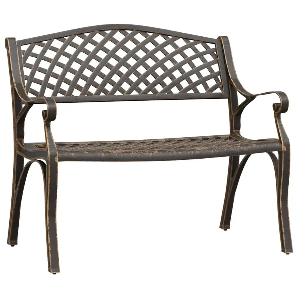 Garden Bench 102 cm Cast Aluminium Bronze 317747 - Furniture
