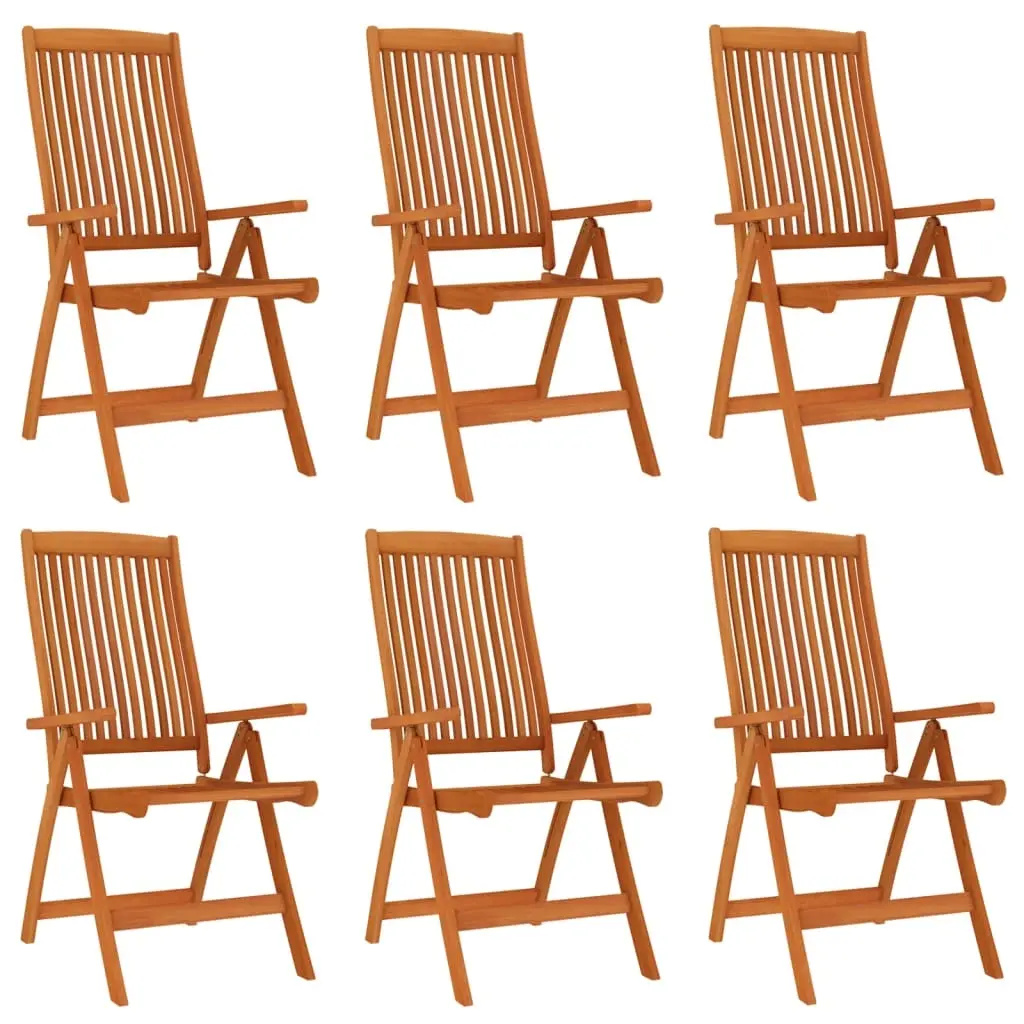 Folding Garden Chairs 6 pcs Solid Wood Eucalyptus 3087345 - Furniture