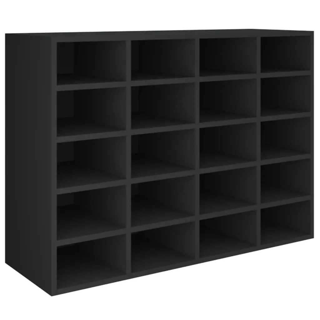 Shoe Rack Engineered Wood 92x30x67.5 cm Black 340216 - Home & Garden