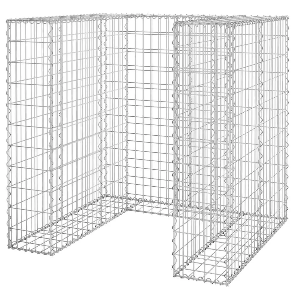 Gabion Wall for Garbage Bin Galvanised Steel 110x100x110 cm 151298 - Home & Garden