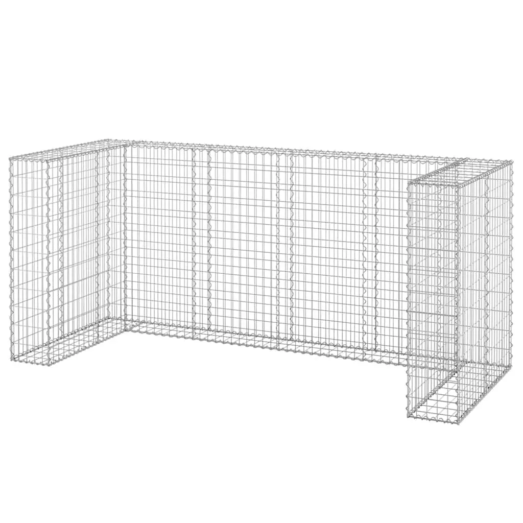 Gabion Wall for Garbage Bins Galvanised Steel 254x100x110 cm 151300 - Home & Garden