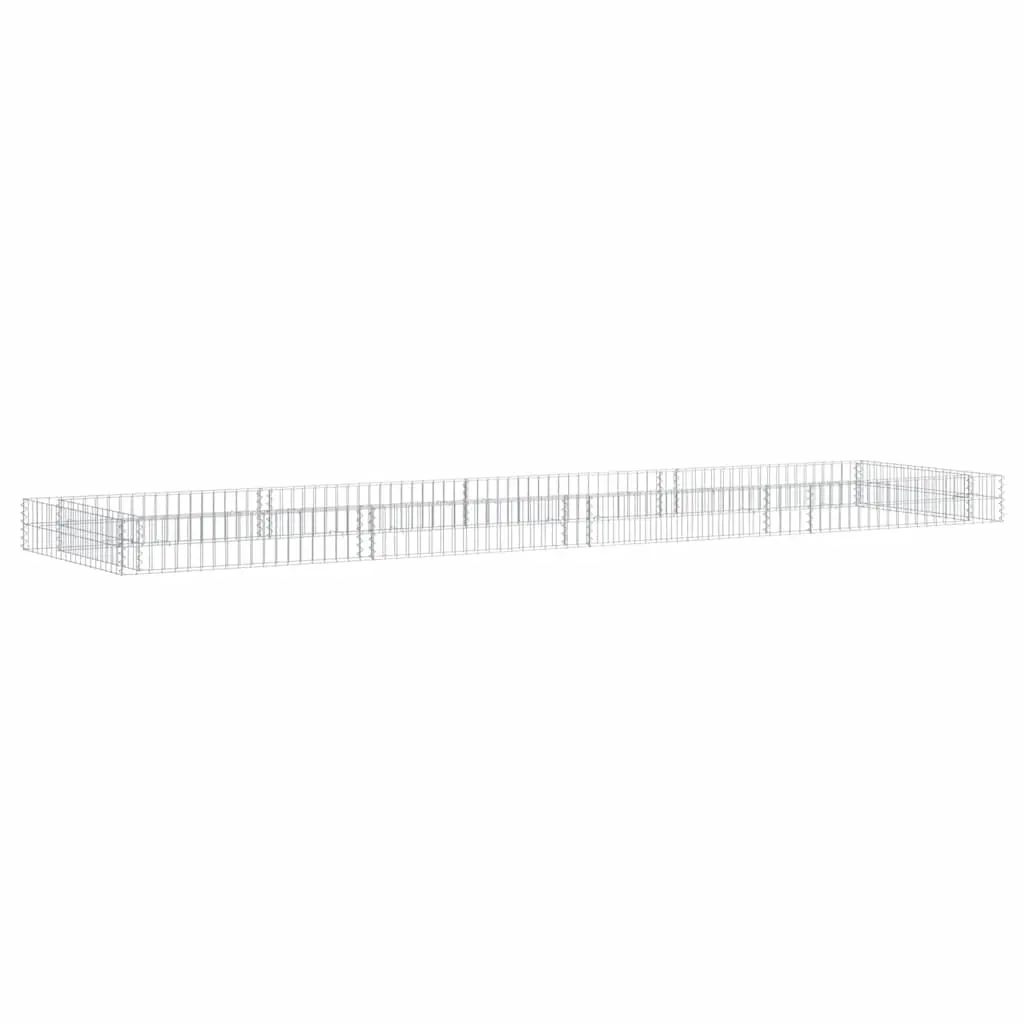 Gabion Raised Bed Galvanised Steel 400x100x20 cm 151314 - Home & Garden