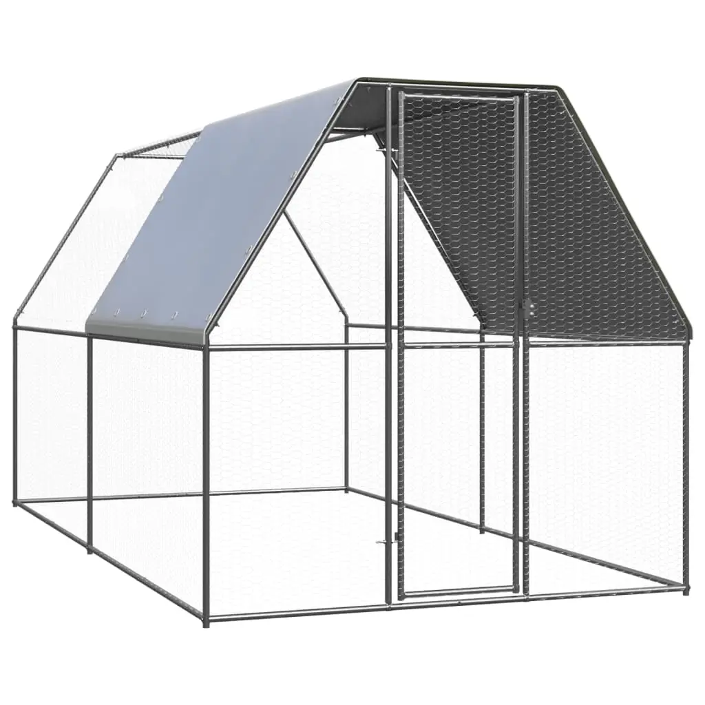 Outdoor Chicken Cage 2x4x2 m Galvanised Steel 3089319 - Pets