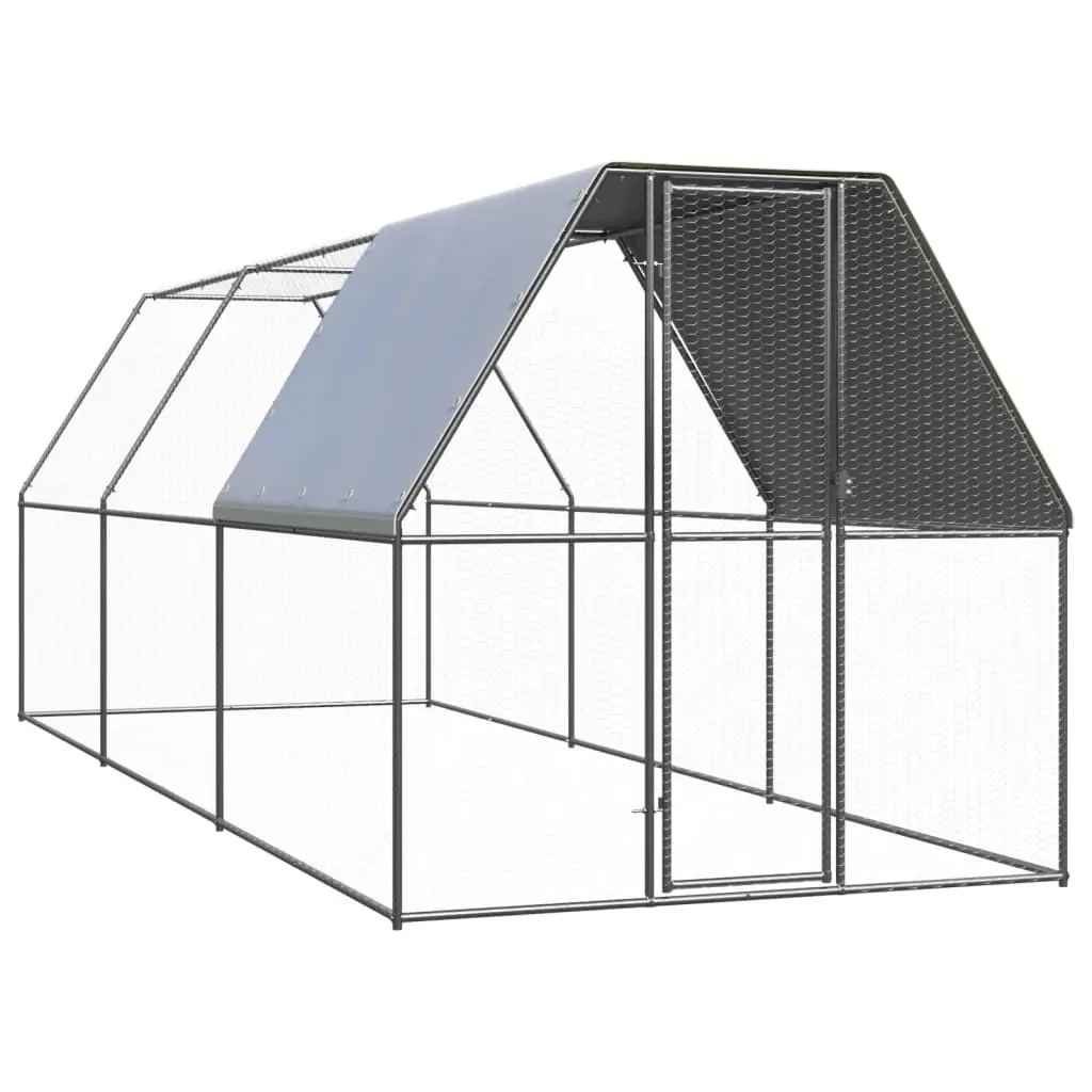 Outdoor Chicken Cage 2x6x2 m Galvanised Steel 3089320 - Pets
