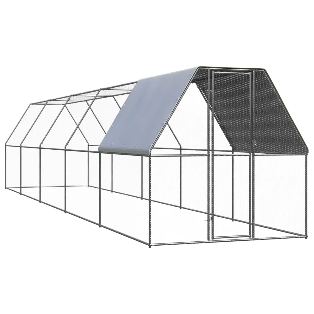 Outdoor Chicken Cage 2x10x2 m Galvanised Steel 3089322 - Pets