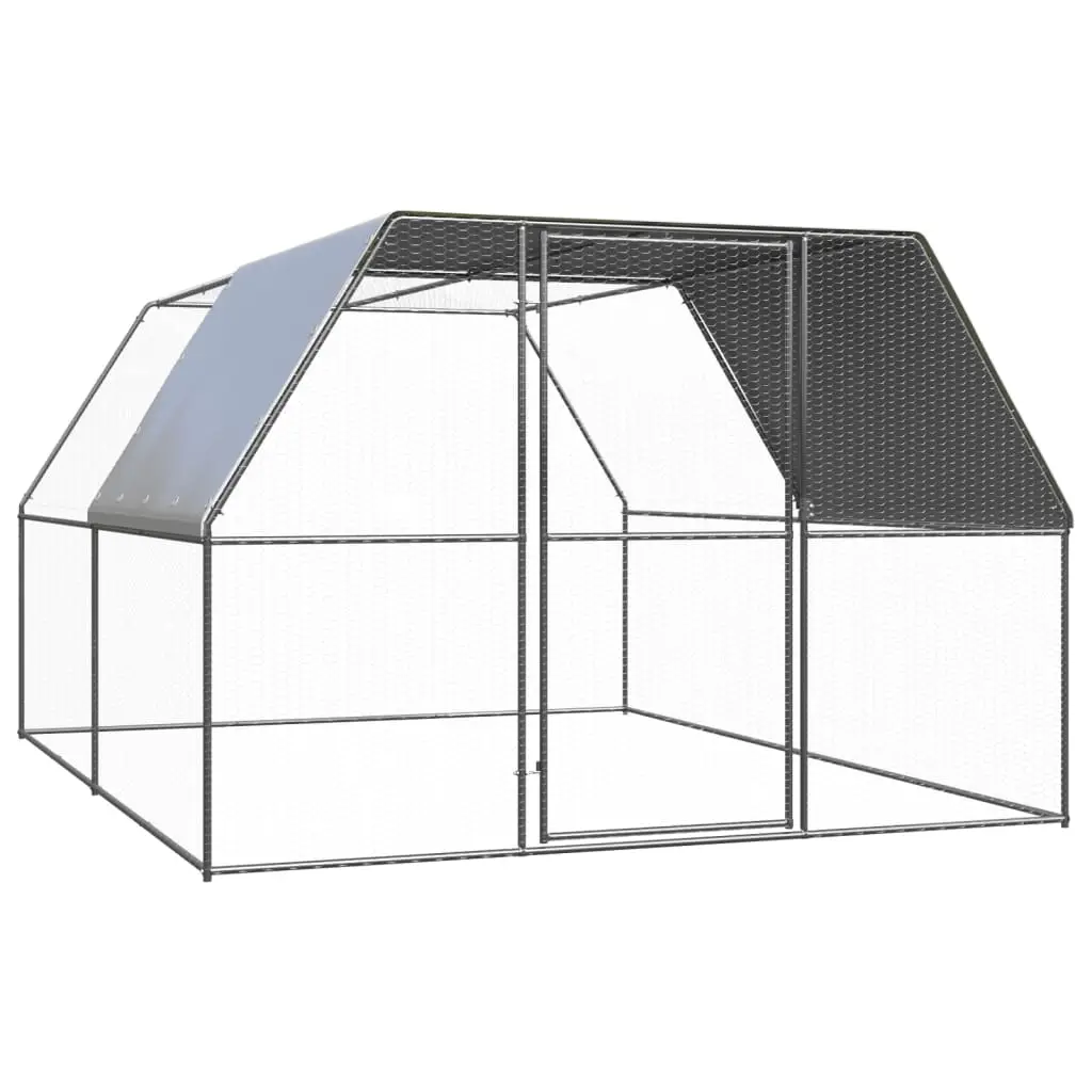 Outdoor Chicken Cage 3x4x2 m Galvanised Steel 3089324 - Pets