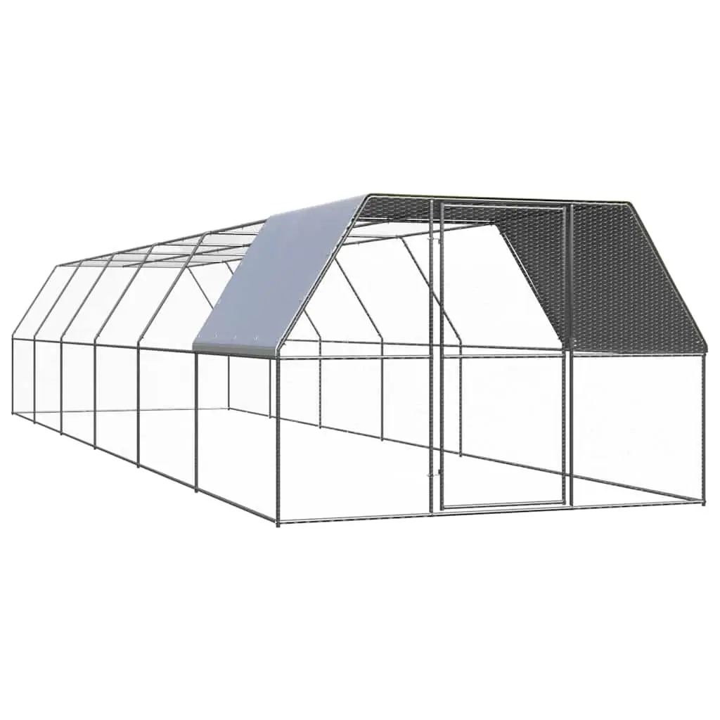 Outdoor Chicken Cage 3x12x2 m Galvanised Steel 3089328 - Pets