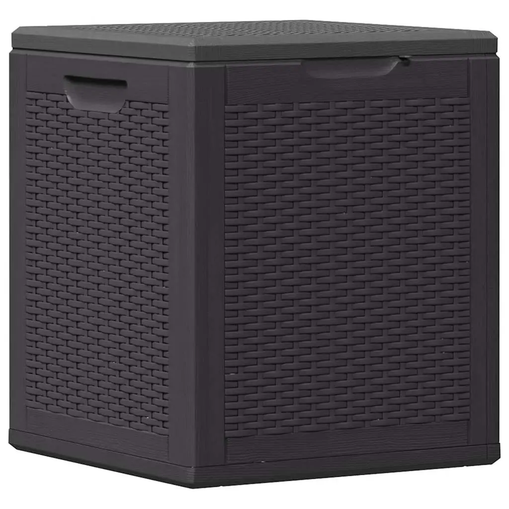 Garden Storage Box 90L Black PP Rattan 151227 - Outdoor Storage Boxes - Up to 60% off