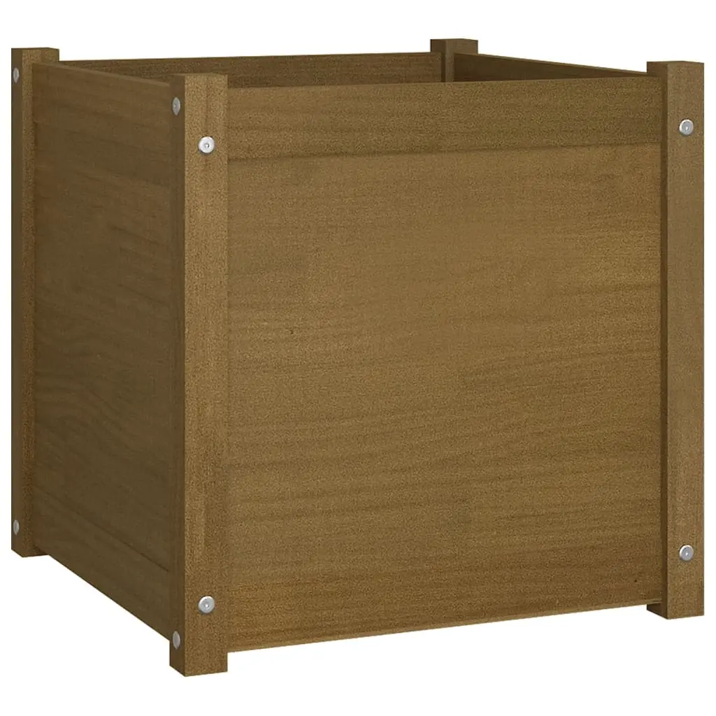 Garden Planter Honey Brown 50x50x50 cm Solid Pinewood 810552 - Home & Garden