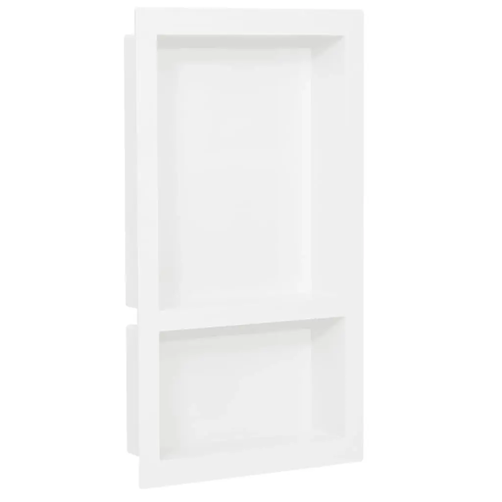 Shower Niche with 2 Compartments High Gloss White 41x69x9 cm 151398 - Hardware