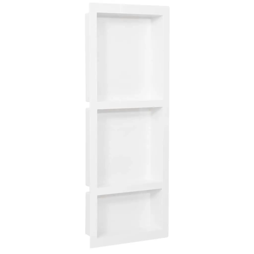 Shower Niche with 3 Compartments High Gloss White 41x99x9 cm 151399 - Hardware