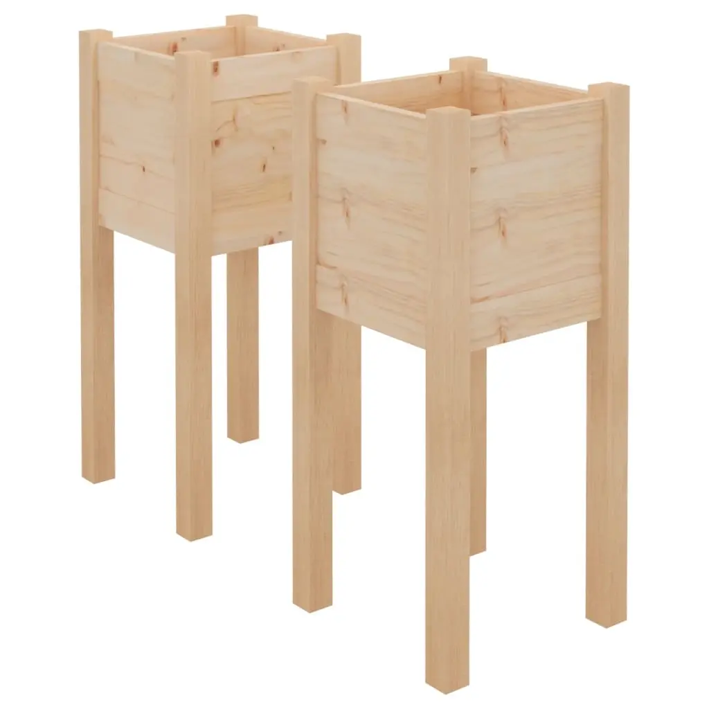 Garden Planters 2 pcs 31x31x70 cm Solid Pinewood 810780 - Home & Garden