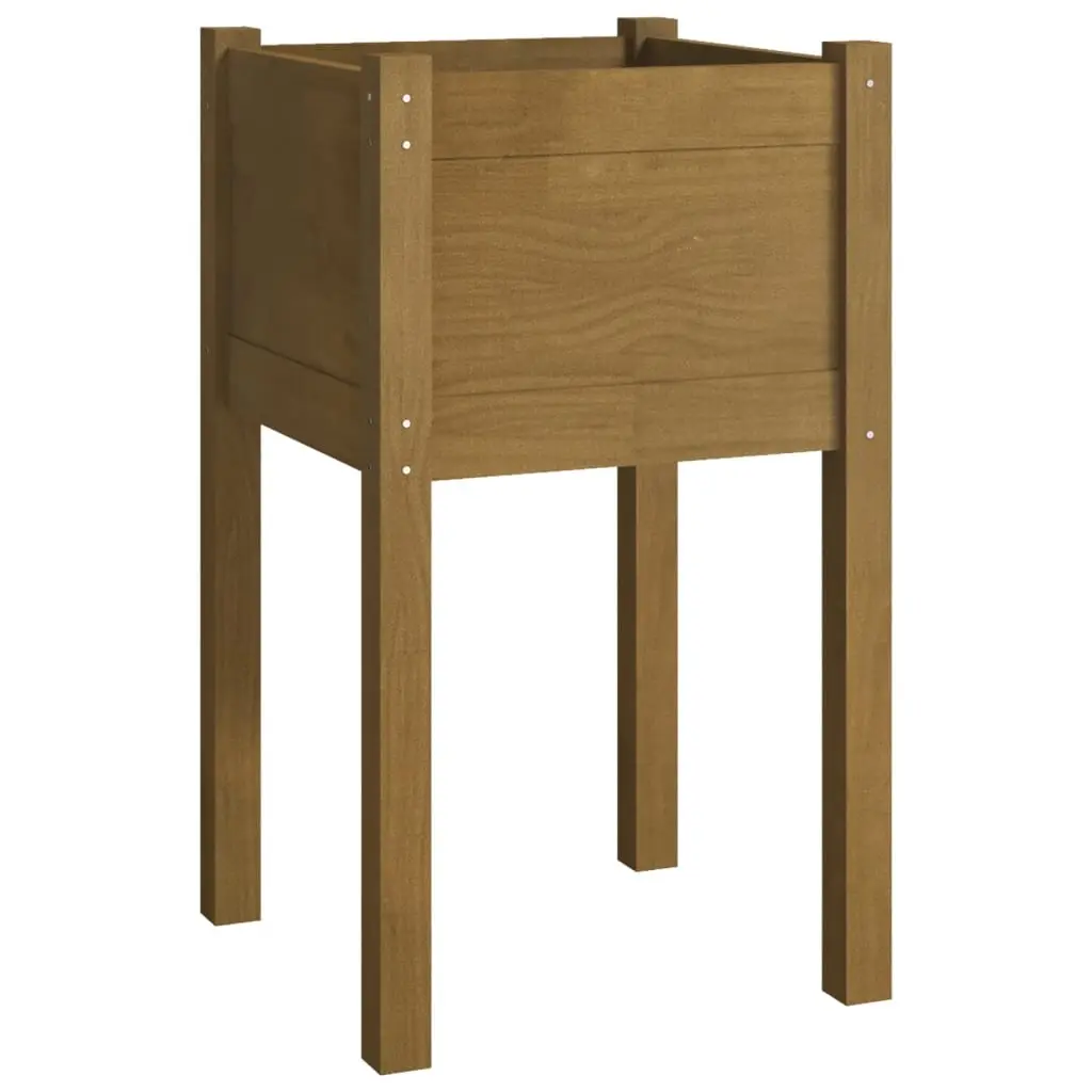 Garden Planter Honey Brown 40x40x70 cm Solid Pinewood 810795 - Home & Garden