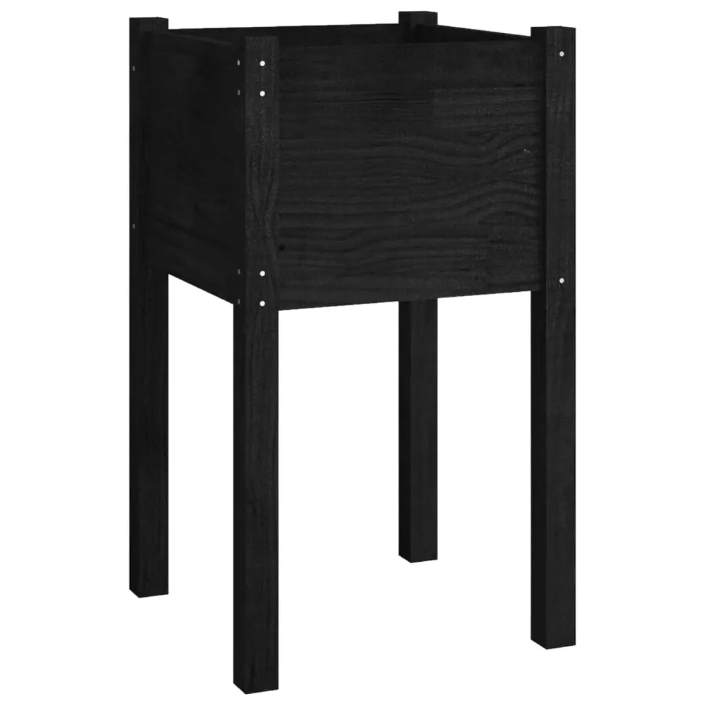 Garden Planter Black 40x40x70 cm Solid Pinewood 810797 - Home & Garden