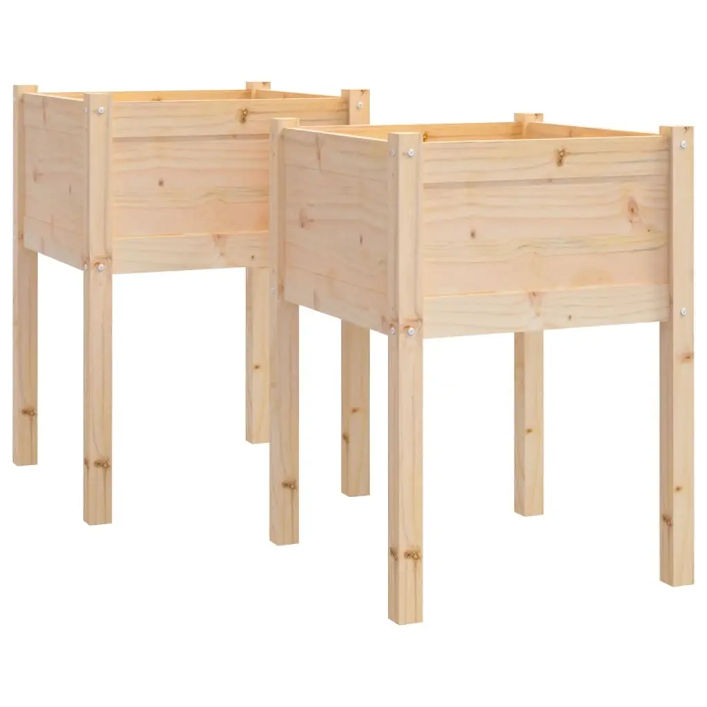 Garden Planters 2 pcs 50x50x70 cm Solid Pinewood 810800 - Home & Garden