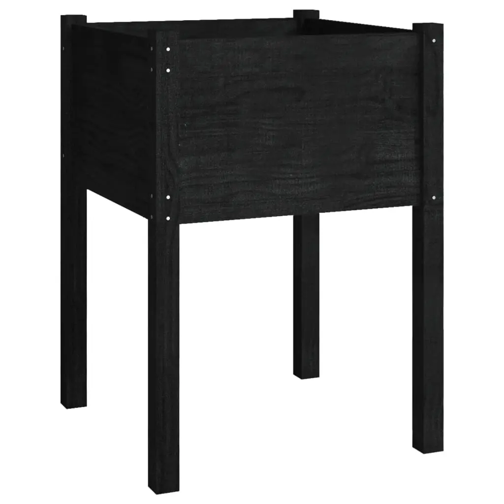Garden Planter Black 50x50x70 cm Solid Pinewood 810807 - Home & Garden