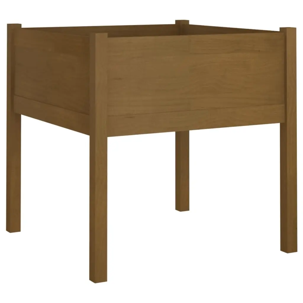 Garden Planter Honey Brown 70x70x70 cm Solid Pinewood 810815 - Home & Garden