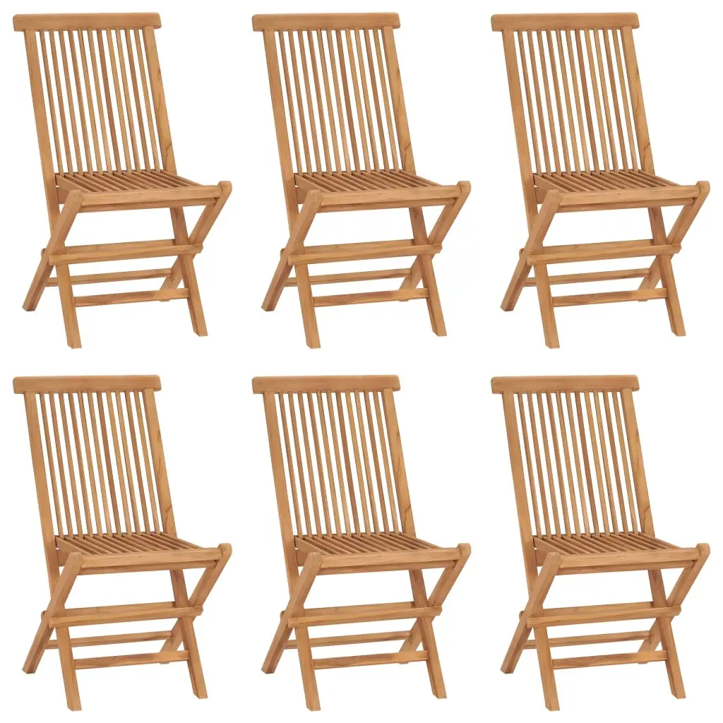 Folding Garden Chairs 6 pcs Solid Wood Teak 3096591 - Furniture