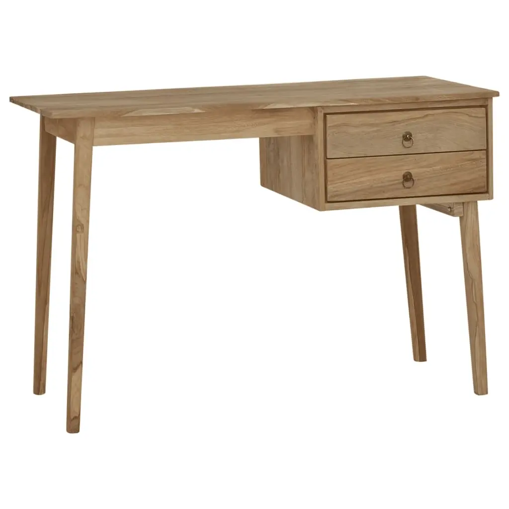 Desk with 2 Drawers 110x52x75 cm Solid Wood Teak 340738 - Furniture