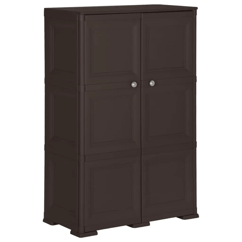Plastic Cabinet 79x43x125 cm Wood Design Brown 340594 - Furniture