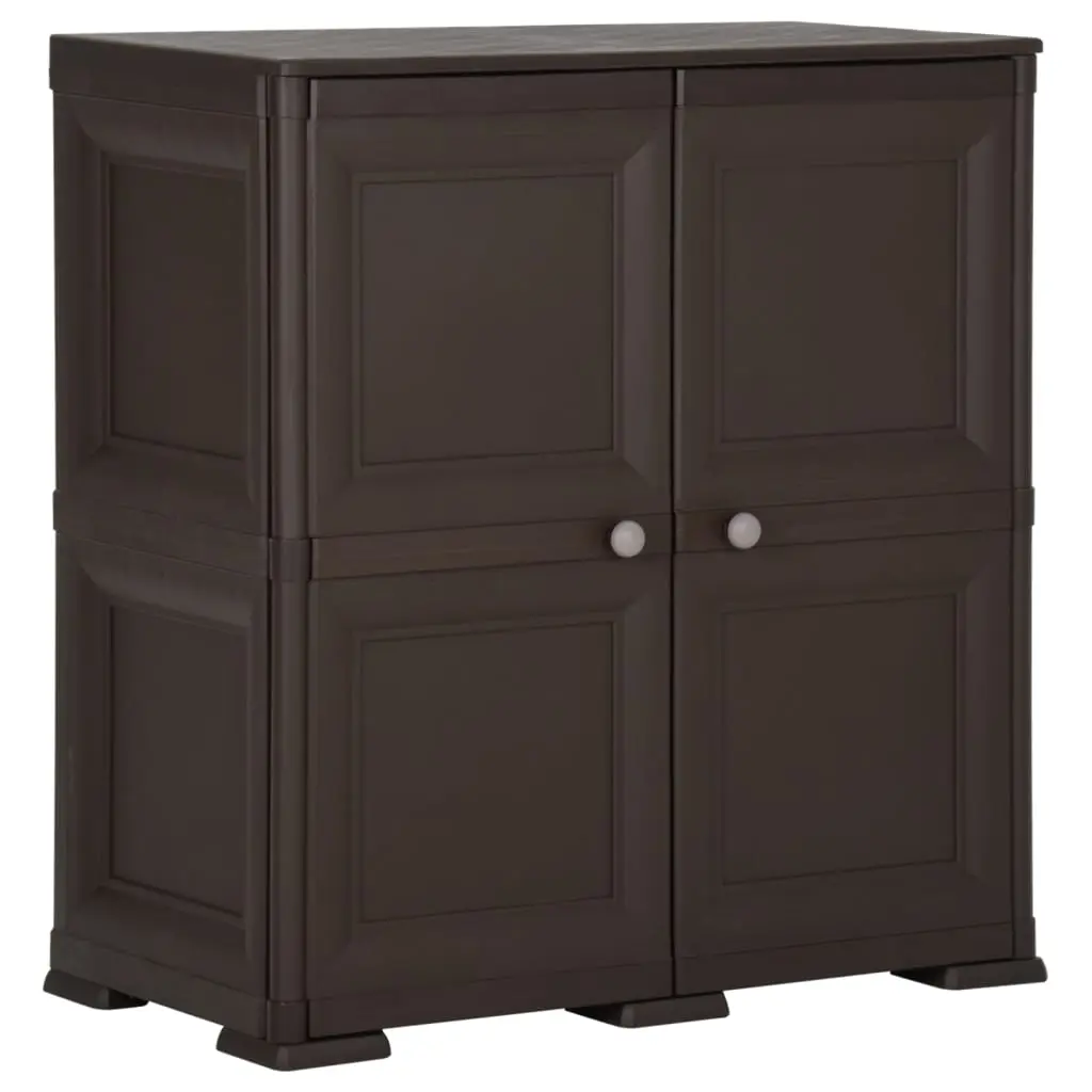 Plastic Cabinet 79x43x85.5 cm Wood Design Brown 340598 - Furniture