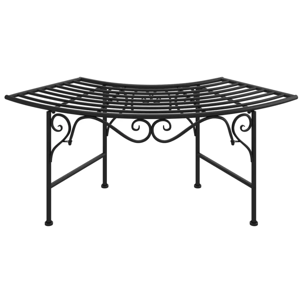 Tree Bench 113 cm Black Steel 318826 - Furniture