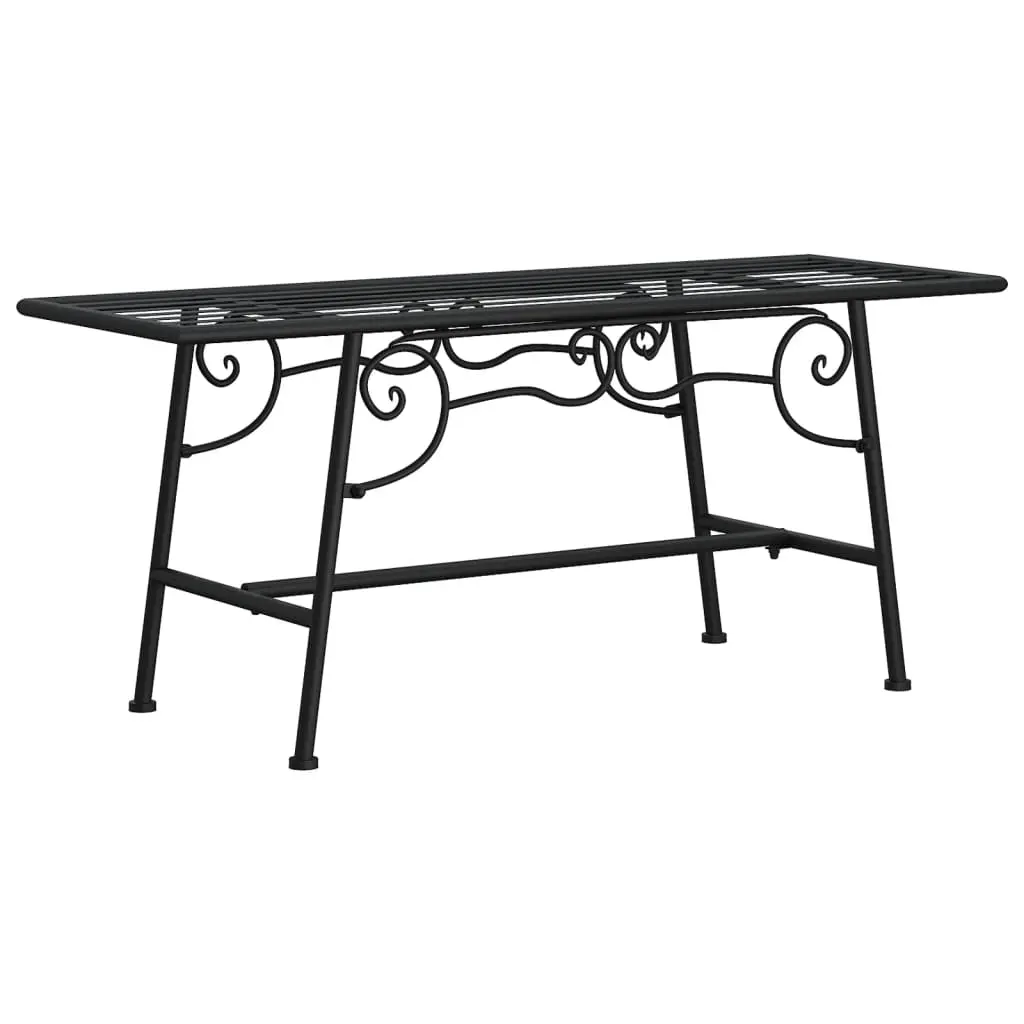Tree Bench 110 cm Black Steel 318827 - Furniture