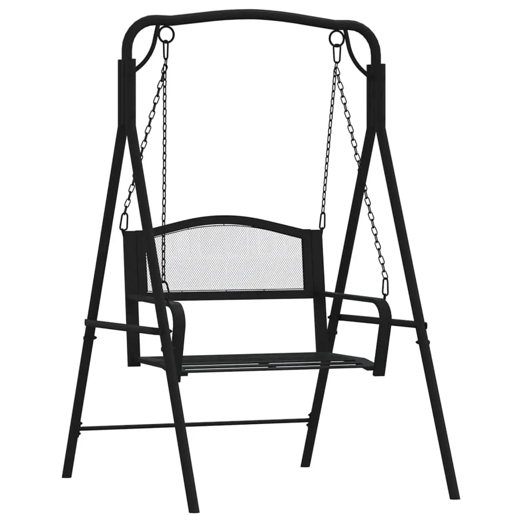 Swing Bench 124 cm Black Steel 318832 - Furniture