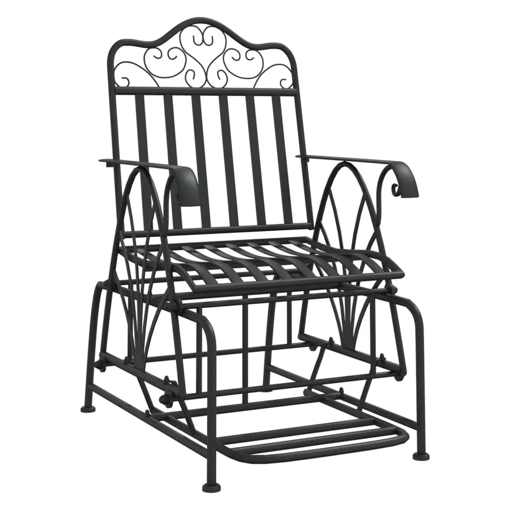 Glider Bench 61 cm Black Steel 318834 - Furniture