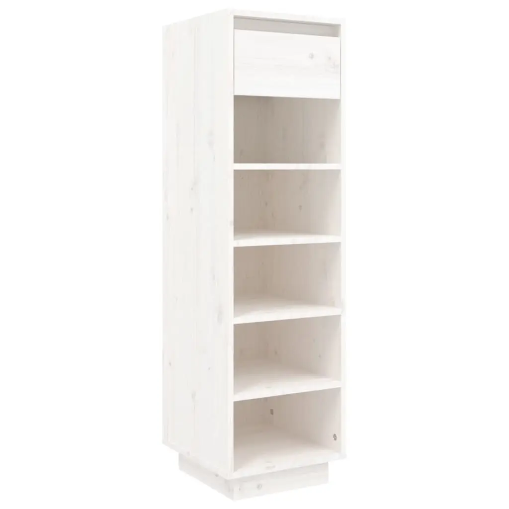Shoe Cabinet White 30x34x105 cm Solid Wood Pine 813556 - Home & Garden