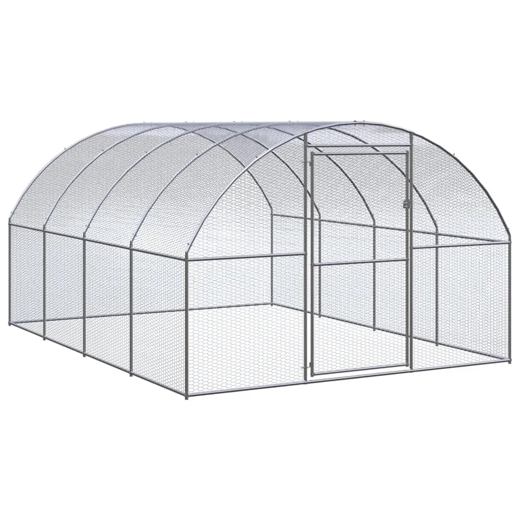 Outdoor Chicken Coop 3x4x2 m Galvanised Steel 3095464 - Pets