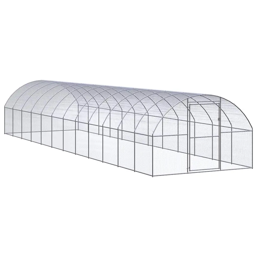 Outdoor Chicken Coop 3x12x2 m Galvanised Steel 3095468 - Pets