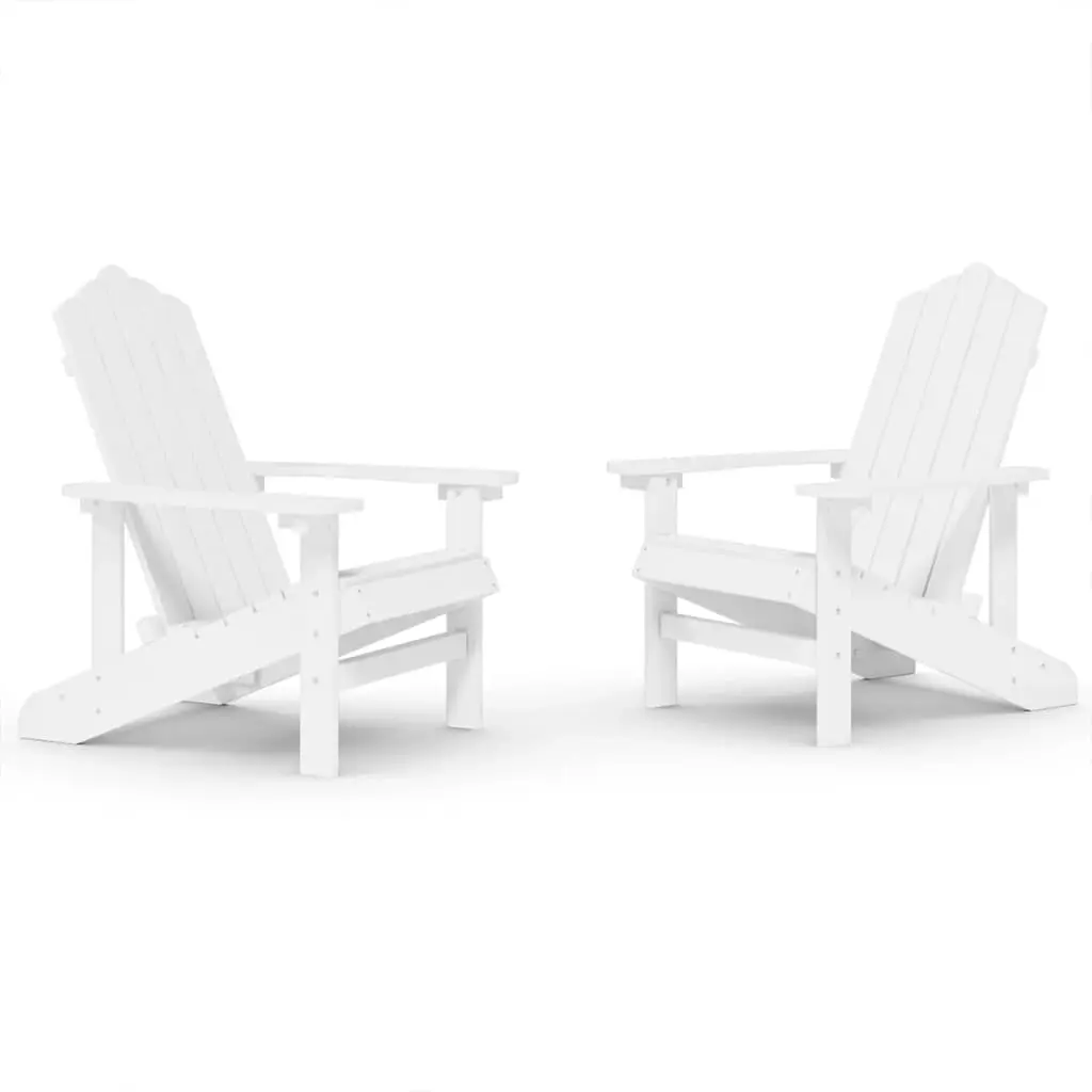 Garden Adirondack Chairs 2 pcs HDPE White 3095692 - Furniture