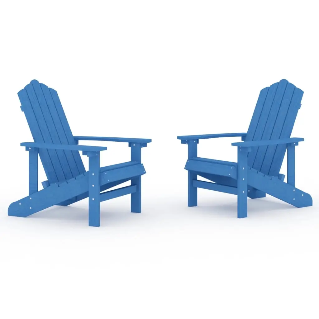 Garden Adirondack Chairs 2 pcs HDPE Aqua Blue 3095695 - Furniture