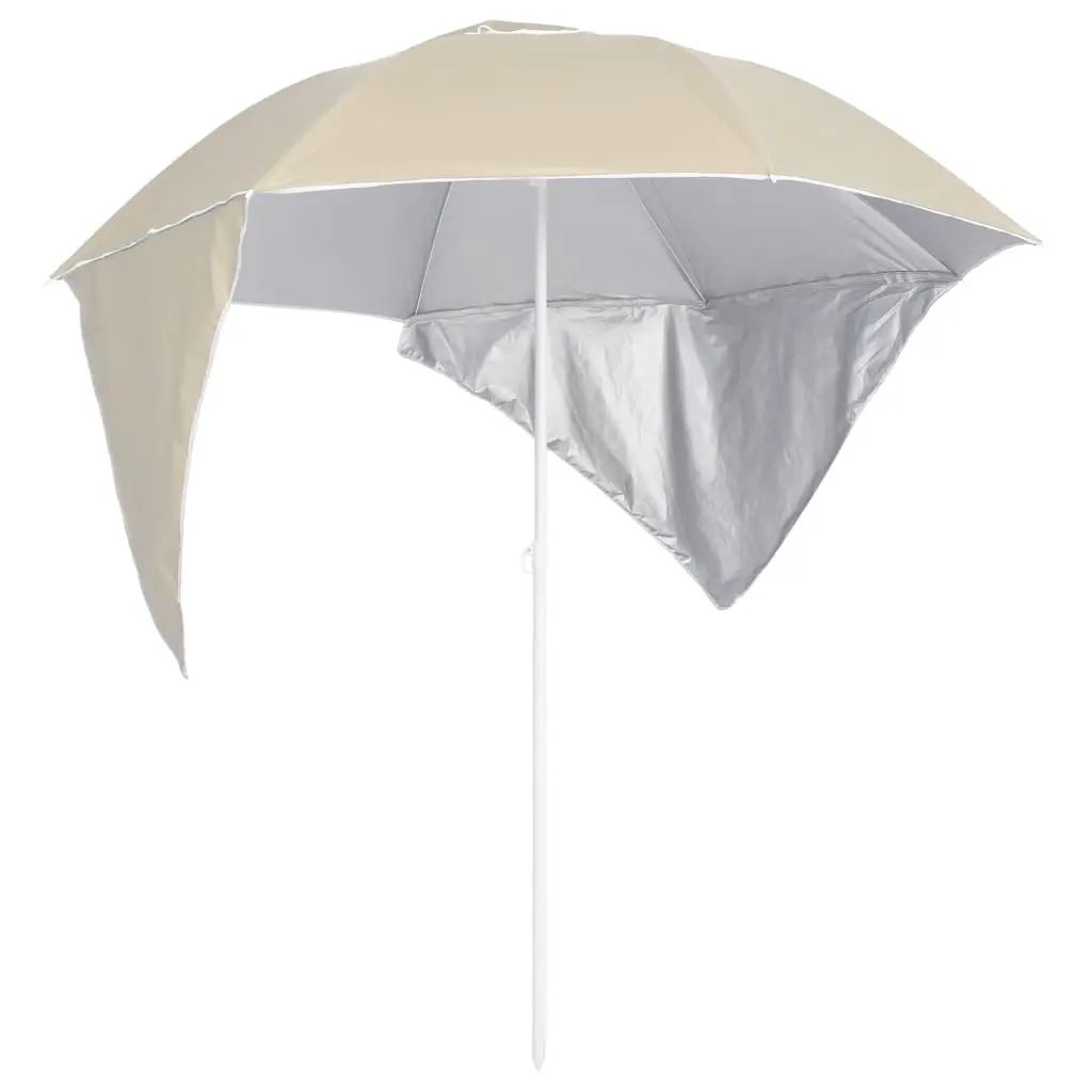 Beach Parasol with Side Walls Sand 215 cm 318836 - Home & Garden