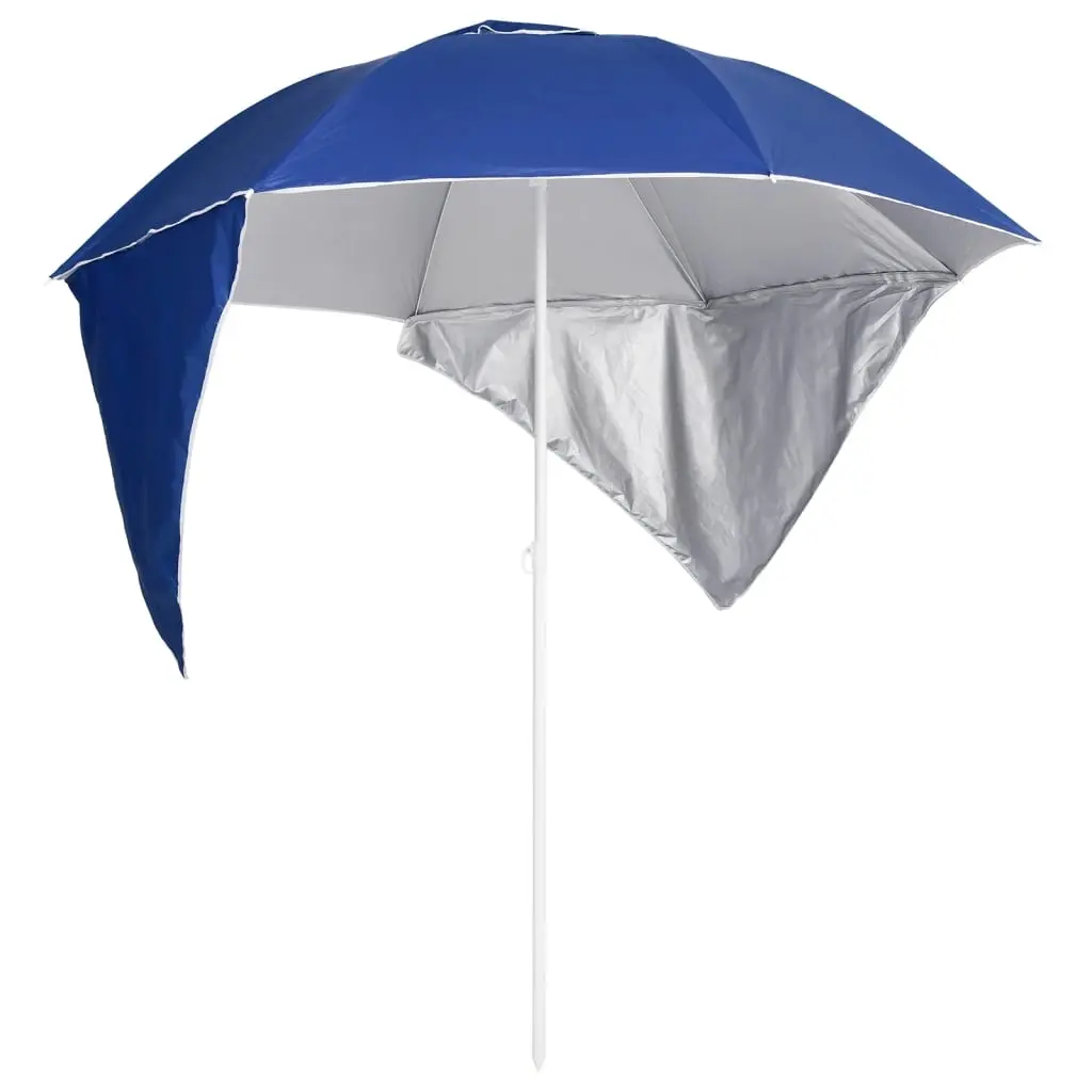 Beach Parasol with Side Walls Blue 215 cm 318837 - Home & Garden