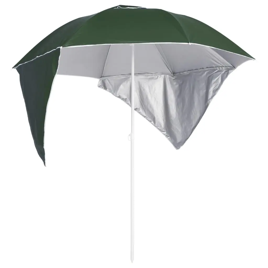 Beach Parasol with Side Walls Green 215 cm 318838 - Home & Garden