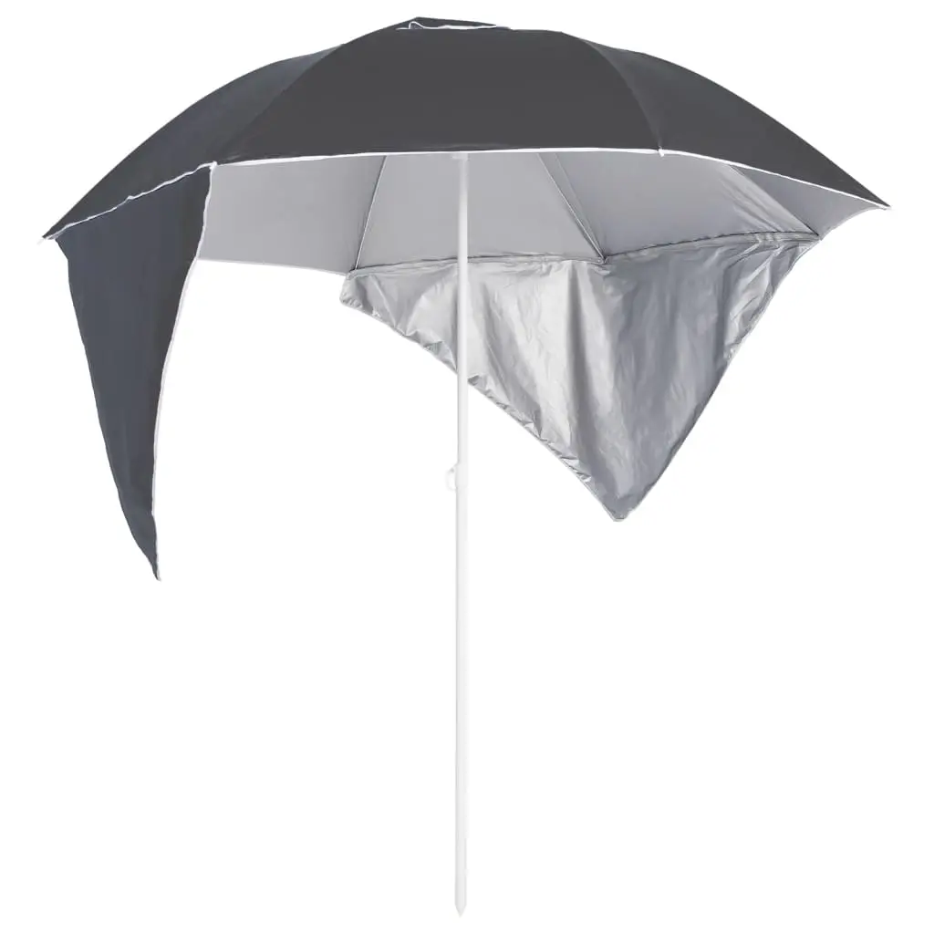 Beach Parasol with Side Walls Anthracite 215 cm 318839 - Home & Garden