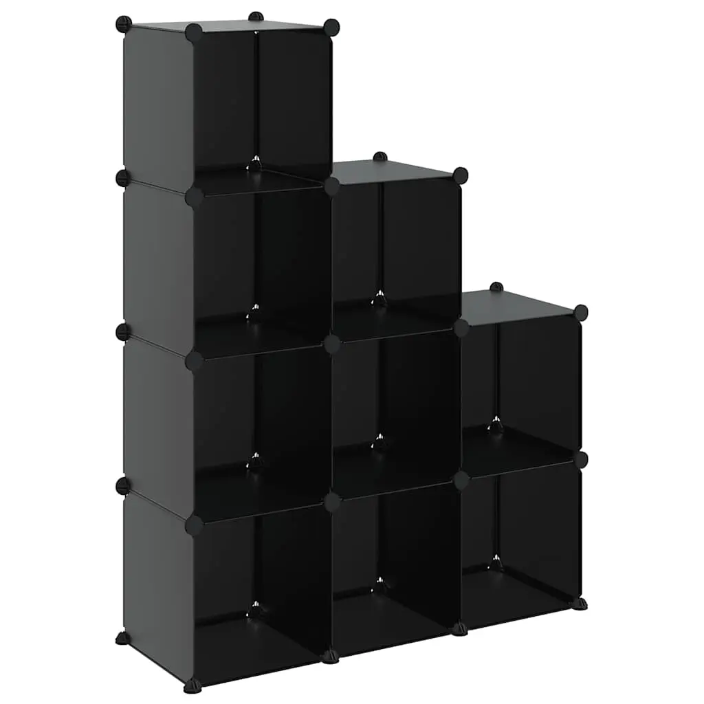 Storage Cube Organiser with 9 Cubes Black PP 340547 - Home & Garden