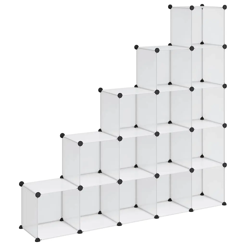 Storage Cube Organiser with 15 Cubes Transparent PP 340549 - Home & Garden