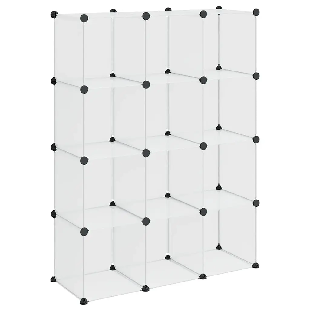 Storage Cube Organiser with 12 Cubes Transparent PP 340550 - Home & Garden