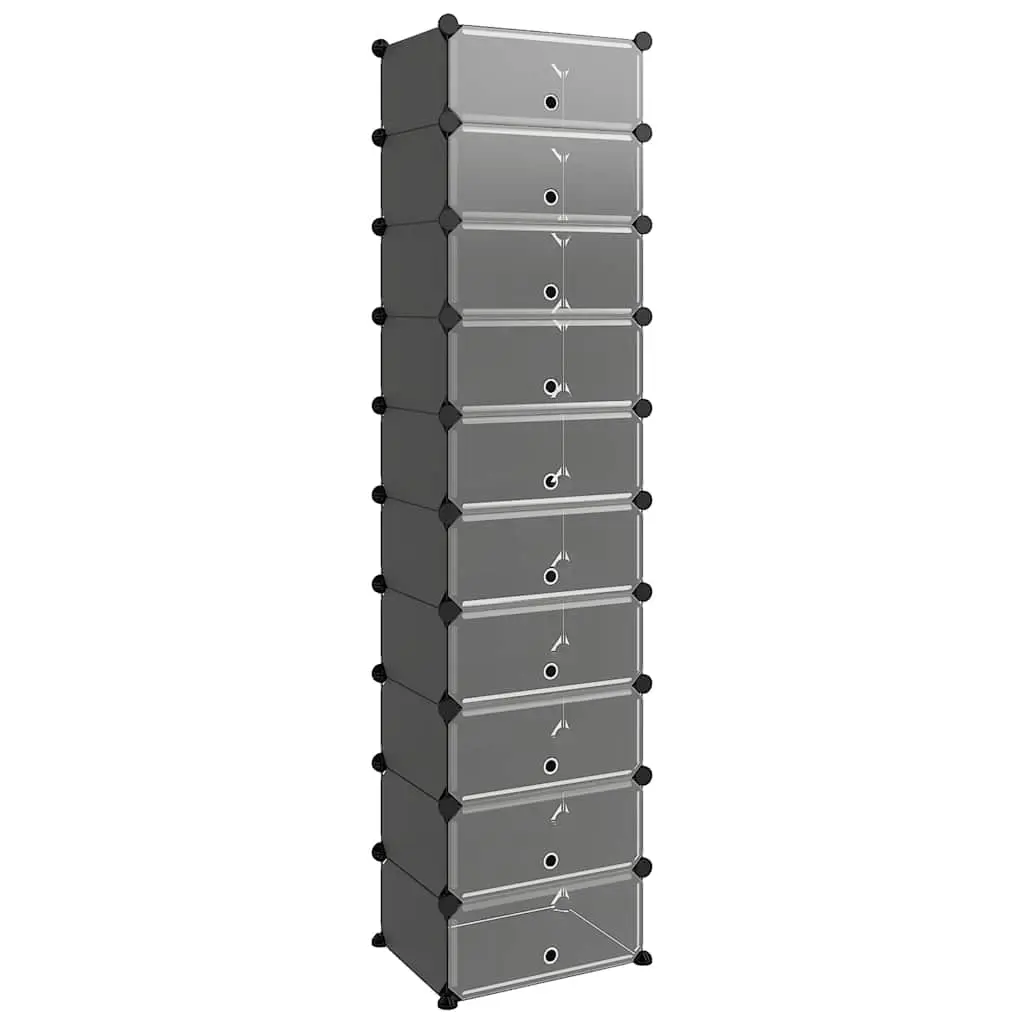 Shoe Rack Black 44x32x174 cm PP 340560 - Home & Garden